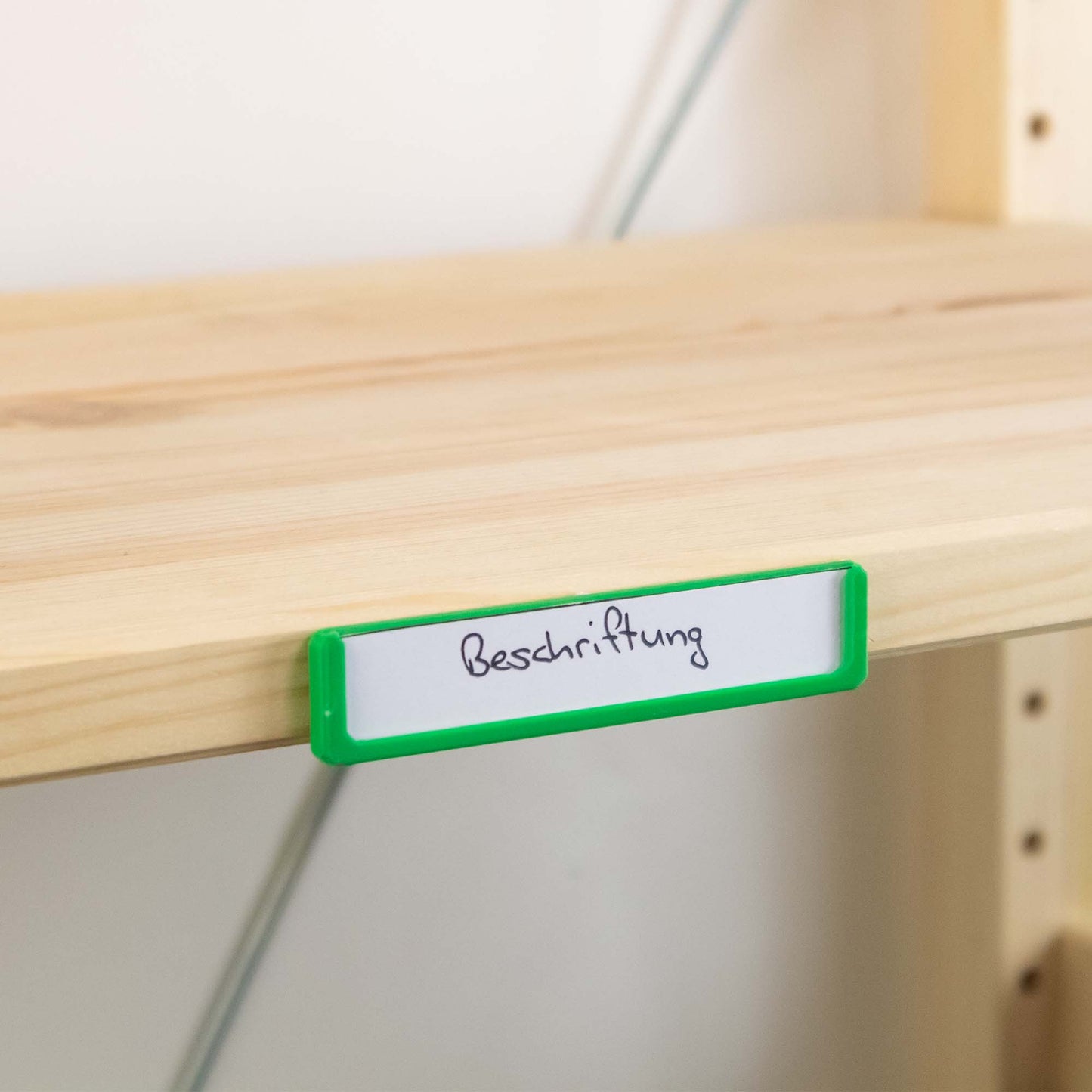 Etikettenhalter zum Kleben für IKEA IVAR Regalboden – 80x16mm Etikett