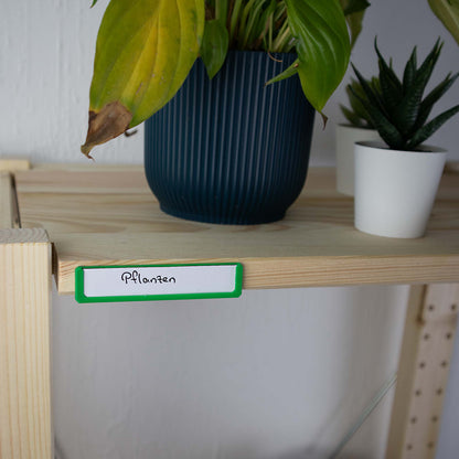 Etikettenhalter zum Kleben für IKEA IVAR Regalboden – 80x16mm Etikett