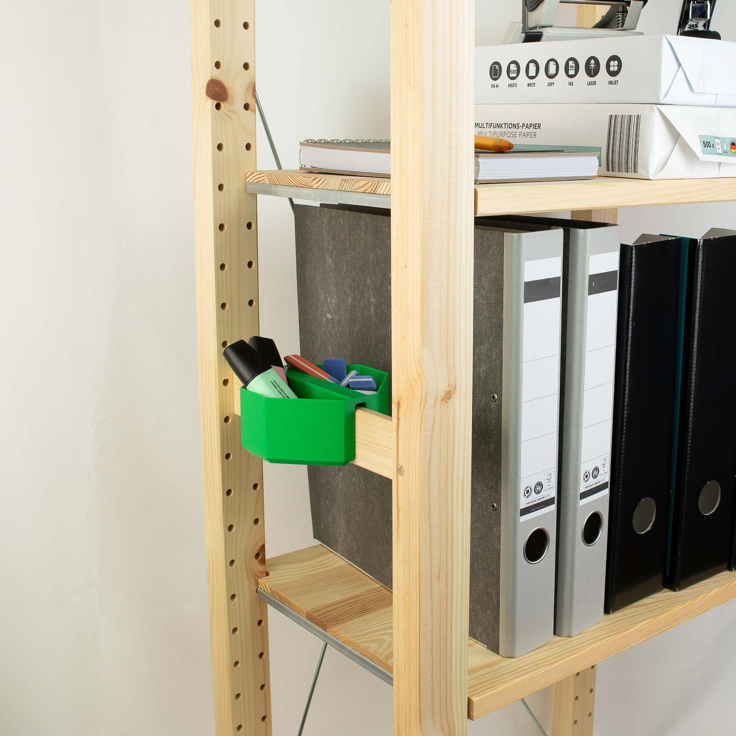 IKEA IVAR Aufbewahrungsbox für Querstrebe, einzen, doppelseitig, niedrig ohne Fächern – Halter für Textmarker Radiergummis Büro Schule