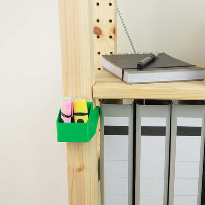 IKEA IVAR Regal Box klein und senkrecht, vorne an den Regalpfosten | Praktischer Organizer für Stifte, Werkzeug & Zubehör