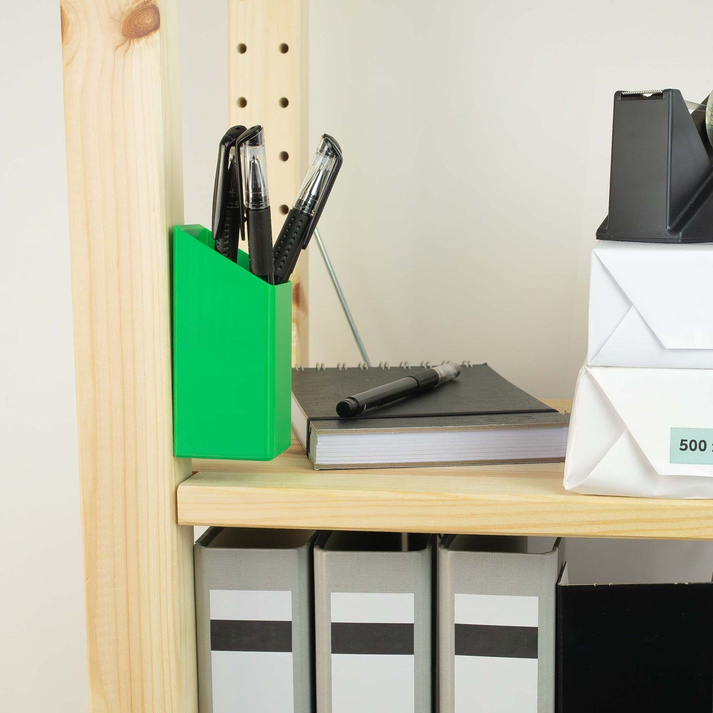 IKEA IVAR Regal Box groß und senkrecht, seitlich an den Regalpfosten | Praktischer Organizer für Stifte, Werkzeug & Zubehör