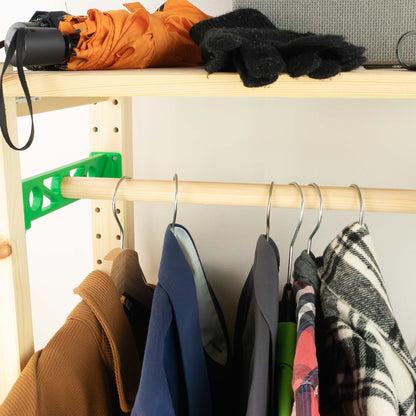 IKEA IVAR Kleiderstange mit Halter für Regal 30cm tief | Halterungen & Holzstangen | Flexible Garderobe bis 3 Stangen