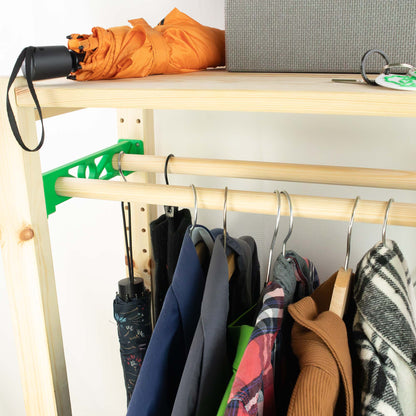 IKEA IVAR Kleiderstange mit Halter für Regal 30cm tief | Halterungen & Holzstangen | Flexible Garderobe bis 3 Stangen