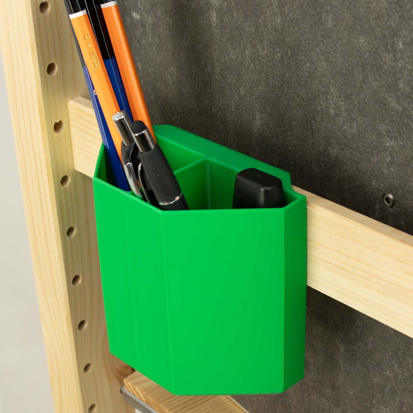 IKEA IVAR Aufbewahrungsbox für Querstrebe, einzeln, einseitig, tief mit Fächern – Aufbewahrung für Marker Kugelschreiber Bürobedarf