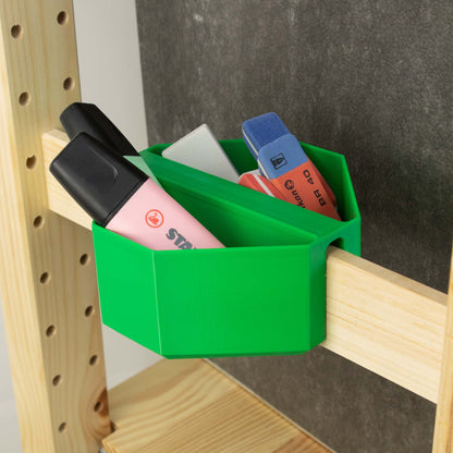 IKEA IVAR Aufbewahrungsbox für Querstrebe, einzen, doppelseitig, niedrig ohne Fächern – Halter für Textmarker Radiergummis Büro Schule