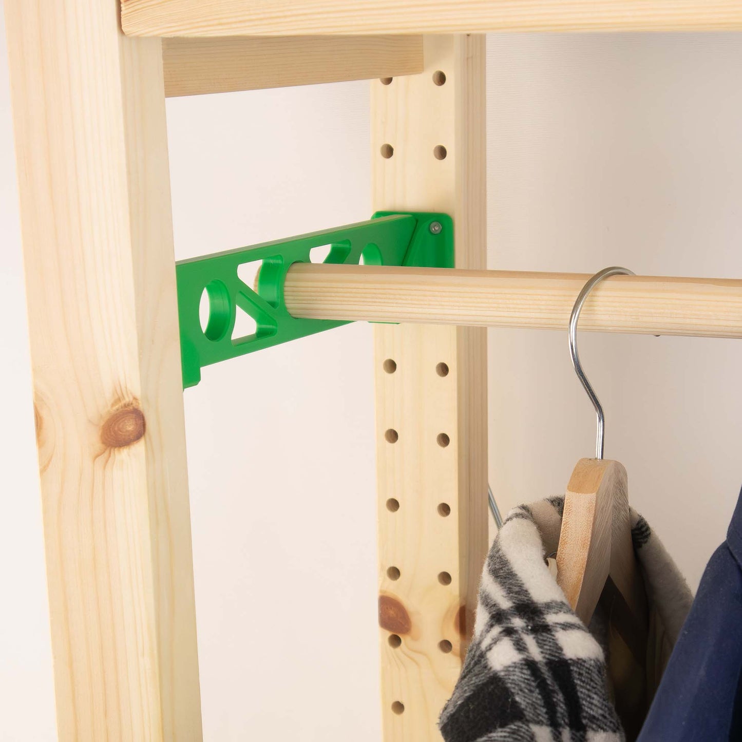 IKEA IVAR Kleiderstange mit Halter für Regal 30cm tief | Halterungen & Holzstangen | Flexible Garderobe bis 3 Stangen